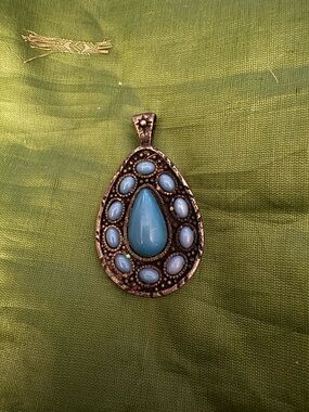 Blue Teardrop Pendant Necklace - Women Jewelry